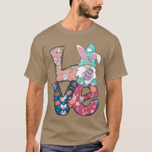 Camiseta Love Gnome Bunny Happy Easter Day Rabbit Eggs Boy 