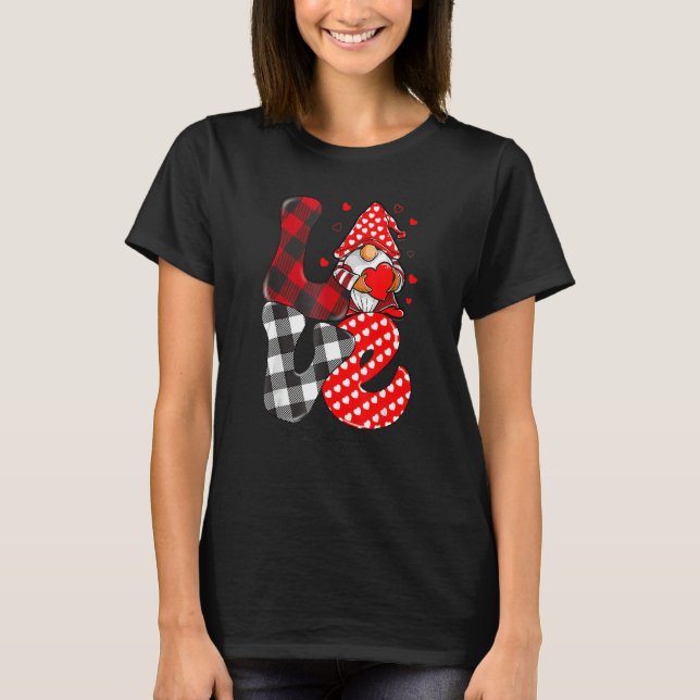 Camiseta Love Gnome Teacher Squad Happy Valentine Gnome Tea (Frente)