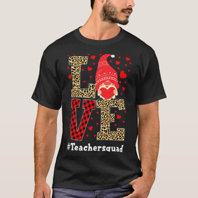 Camiseta Love Gnome Teacher Squad Valentines Day Teacher St (Frente)
