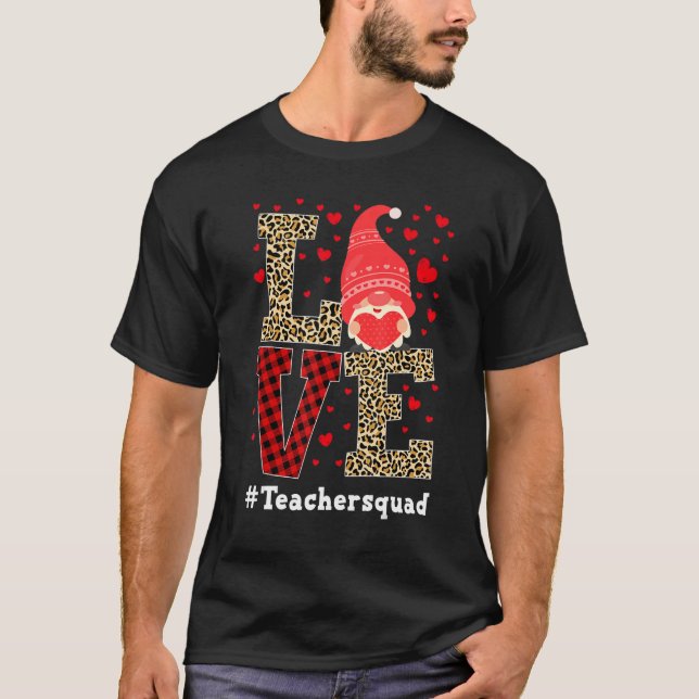 Camiseta Love Gnome Teacher Squad Valentines Day Teacher St (Frente)