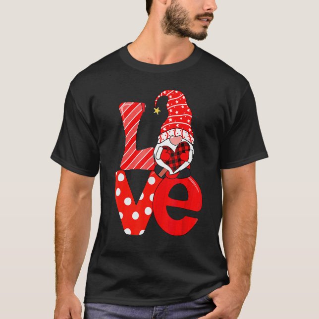 Camiseta Love Gnome Valentines Day, Love Valentine Gnomes H (Frente)