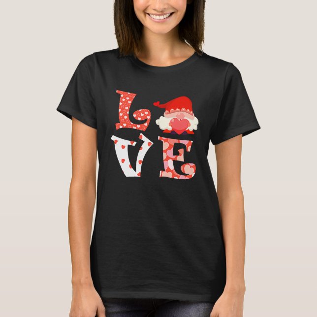 Camiseta Love Gnome Valentine's Day Mother's Day Gnome  3 (Frente)