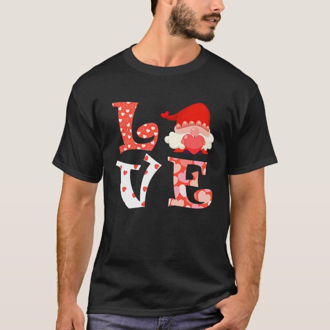 Camiseta Love Gnome Valentine's Day Mother's Day Gnome  3 (Frente)