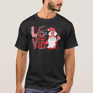 Camiseta Love Gnomo Nurse Dia de os namorados