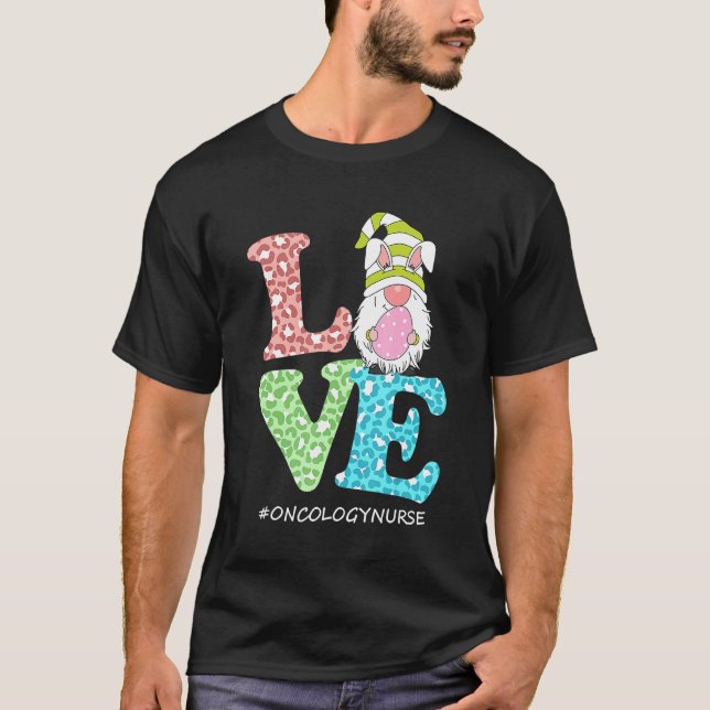 Camiseta Love Gnomo Oncologia Enfermeira Leopard Felz pasco (Frente)