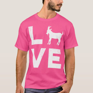 Camiseta Love Goats Typografia Engraçada Goat White