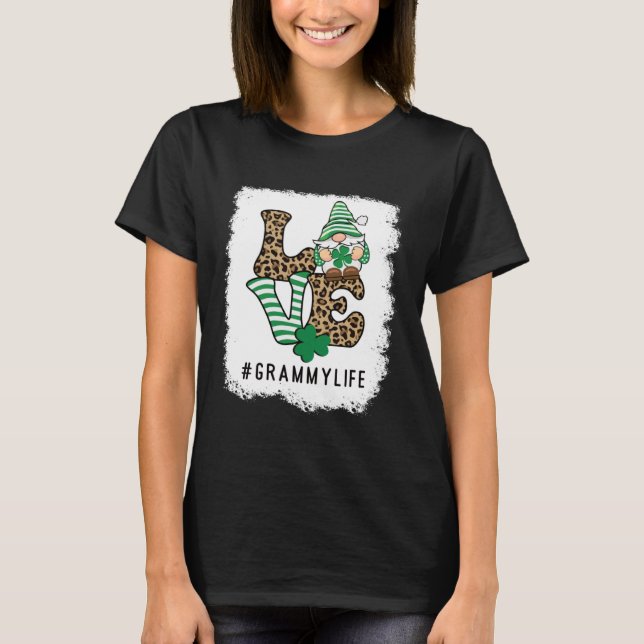 Camiseta LOVE Grammy Life Gnome  St Patrick s Day Lucky Sha (Frente)