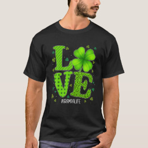 Camiseta Love Grampa Green Plaid Leopard St Patrick's Day S
