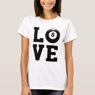Camiseta Love Graphic Piscina Billard Snooker Billard Cue 8