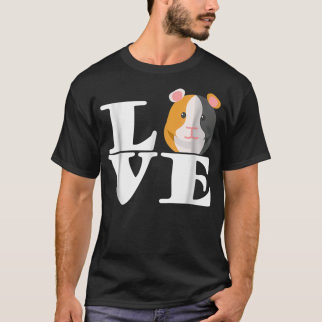 Camiseta Love Guinea Pigs Tshirt Guinea Pig Love Tee  (Frente)