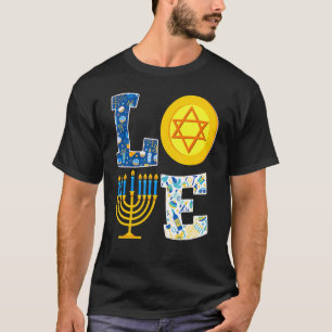 Camiseta Love Hanukkah Chanukah Menorah Pajama Matando F