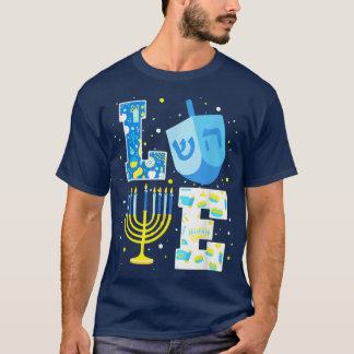 Camiseta Love Hanukkah Chanukah Menorah Pajama Matando Fam