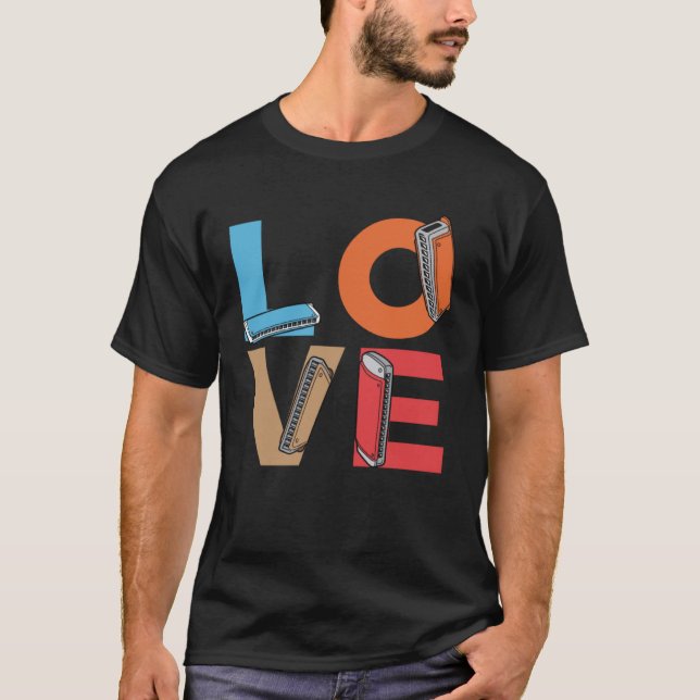 Camiseta Love Harmonicas Player Harmonica Player Harm (Frente)
