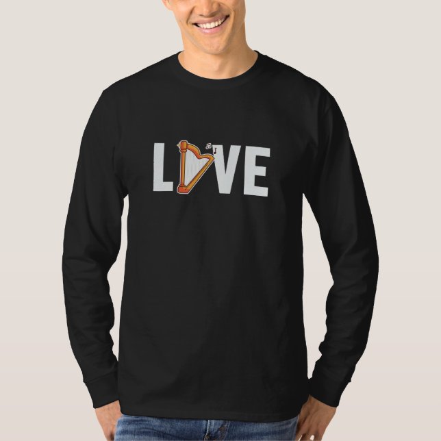 Camiseta Love Harpist Konghou Pedal Harp Harp Player (Frente)