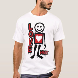 Camiseta Love Hate Banksy Inspired Graphic