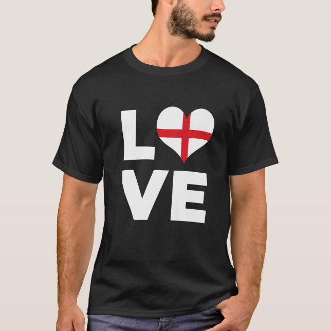 Camiseta Love Heart England Flag (Frente)