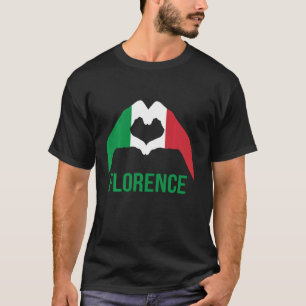 Camiseta Love Heart Florence Itália Flag Italiano Holiday S