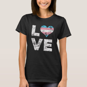 Camiseta Love Heart Gay Transgender Flag Community Pride Tr