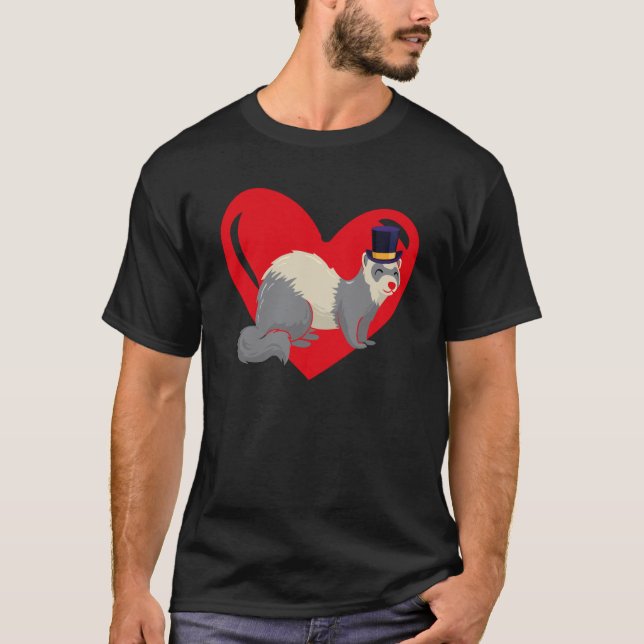 Camiseta Love Heart Graphic Valentine's Day Ferrets Boys Ki (Frente)