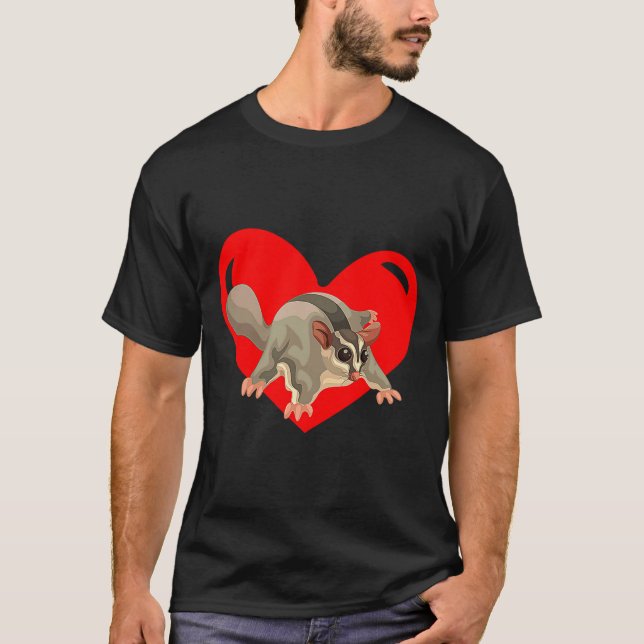 Camiseta Love Heart Graphic Valentines Day Sugar Glider Bo  (Frente)
