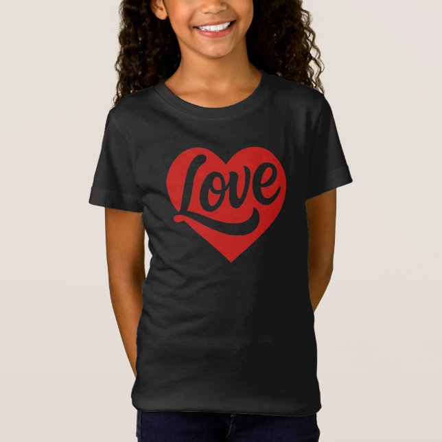 Camiseta Love Heart Logo – Red Romantic Symbol (Frente)