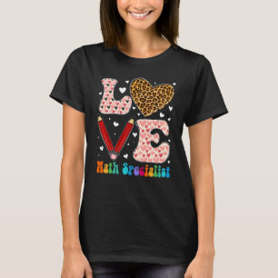 Camiseta Love Heart Math Specialist Leopard Xadrez Red Vale