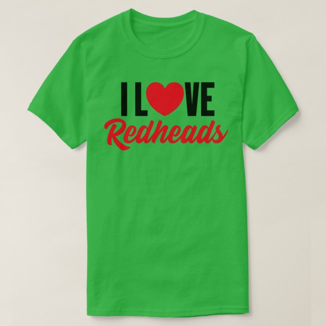 Camiseta Love Heart Redhead Cute Hair Irish (Frente do Design)