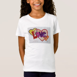 Camiseta Love Heart Rings Glitter Inspirational Art Shirt