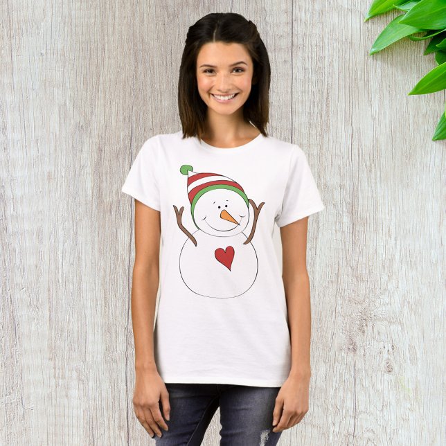 Camiseta Love Heart Snowman (Criador carregado)