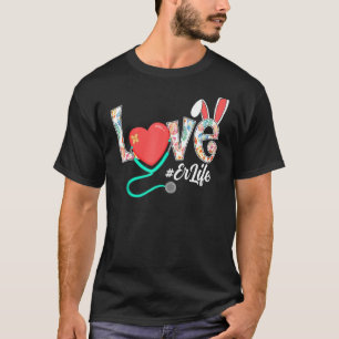 Camiseta Love Heart Stethoscope Er Cna Nurse Páscoa Da