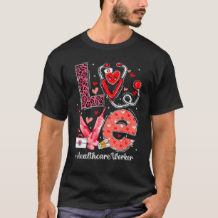 Camiseta Love Heart Stethoscope Healthcare Worker Funny Val