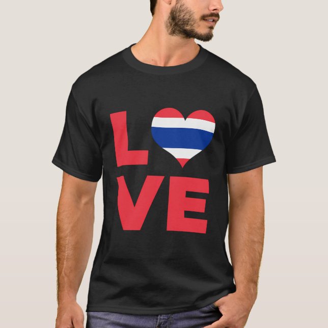 Camiseta Love Heart Thailand Flag (Frente)