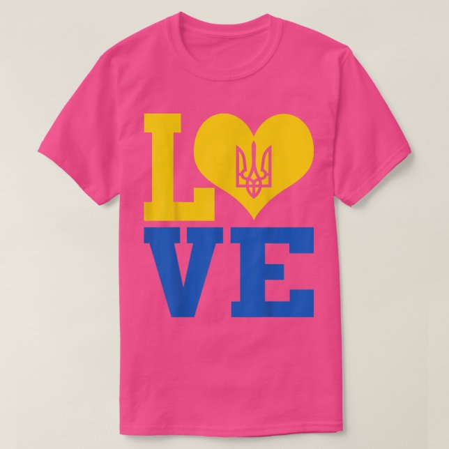 Camiseta Love Heart Ucraniano Flag (Frente do Design)