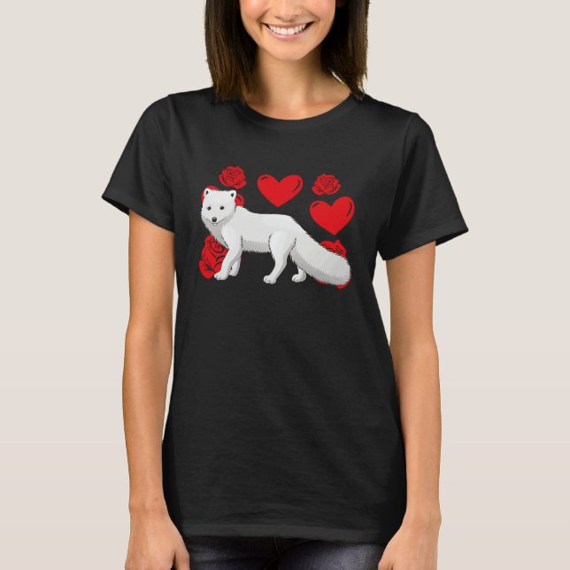 Camiseta Love Heart Valentine's Day Roses Arctic Foxes Boys (Frente)
