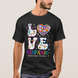 Camiseta Love Hispanic Heritage Mês de Língua Espanhola Cou