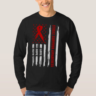 Camiseta Love Hope Faith Red American Flag Survivent