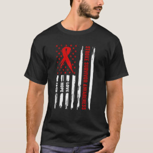 Camiseta Love Hope Faith Red American Flag Survivent
