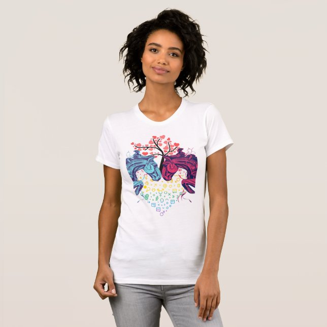 Camiseta Love Horses - T-shirt Free Woman (Frente Completa)
