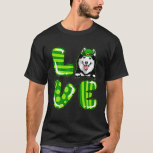 Camiseta Love Husky Lucky Clover Shamrock St Patrick's Day