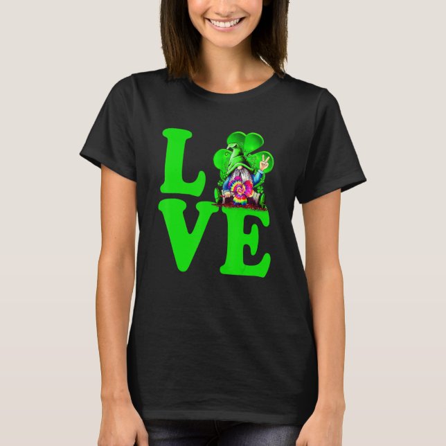 Camiseta Love Irish Gnomo Tie Shamrock Rua Patrick Day Hipp (Frente)