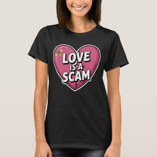 Camiseta Love Is a Scam Anti Valentine Heart