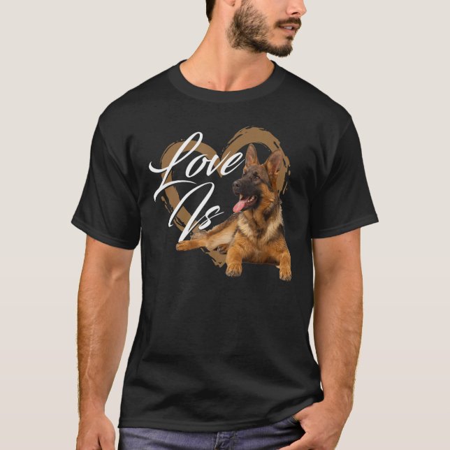 Camiseta Love Is - Canine Lover Puppy Owner Pet Breeder Dog (Frente)