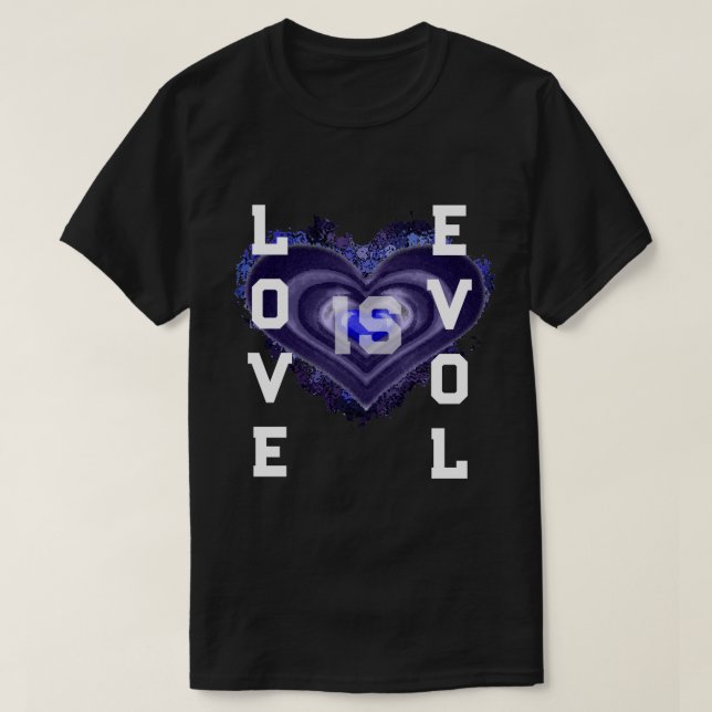 Camiseta LOVE IS EVIL V2 by J.H. Thornton (Frente do Design)