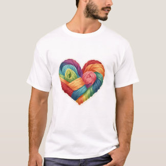 Camiseta Love is Handmade Rainbow Yarn Sticker.