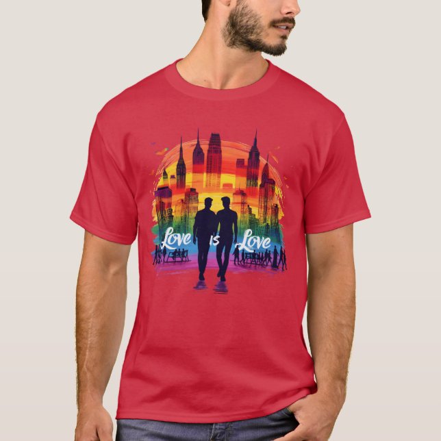 Camiseta Love is Love Celebrate Pride and Diversity retro (Frente)