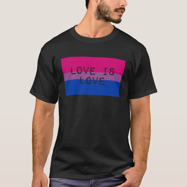 Camiseta Love Is Love Cute Gay Bisexual Pride Flag Aestheti (Frente)