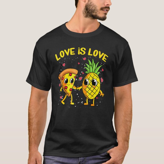 Camiseta Love Is Love Pineapple Pizza Forbidden Valentines  (Frente)