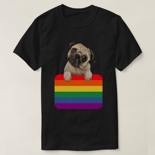 Camiseta Love Is Love Puppy rainbow (Frente do Design)