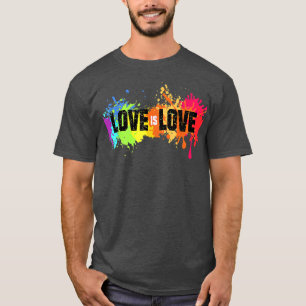 Camiseta Love Is Love Shirt Rainbow Splatter LGBT Pride Gay