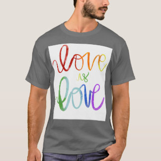 Camiseta Love is Love V2 Watercolor Rainbow